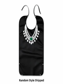 1-Pack Adult Dining Apron With Adjustable Snaps And Straps, With Crumb Collector, Reusable And Machine Washable, Suitable Bibs For Women, Elderly People To Eat, Mom Gift - Multicolor - View 8