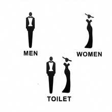 1PC Acrylic Toilet Sign With 3D Male & Female Symbols, Office & Public Restroom Indication Plaque Best Gifts Birthday Graduation - multicolor - View 2