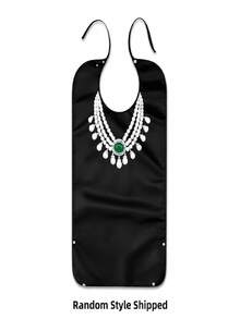 1-Pack Adult Dining Apron With Adjustable Snaps And Straps, With Crumb Collector, Reusable And Machine Washable, Suitable Bibs For Women, Elderly People To Eat, Mom Gift - Multicolor - View 12