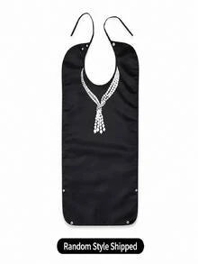 1-Pack Adult Dining Apron With Adjustable Snaps And Straps, With Crumb Collector, Reusable And Machine Washable, Suitable Bibs For Women, Elderly People To Eat, Mom Gift - Multicolor - View 11
