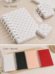 Haus Hana 1pc Polka Dot Ring-Bound Sticker Storage Book, PVC Cover Release Paper Album, Compact Reusable Sticker Collector Organizer For Scrapbooking Supplies, DIY Crafts, Planner Stickers, Desk, Travel And Stationery Gift - multicolor - View 11