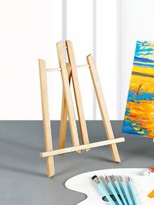 1pc/2Pcs Smooth Solid Wood Trapezoidal Display Stand, Foldable Portable Tabletop Easel Holder For Painting Chalkboard Desktop Decor - Multicolor - View 6