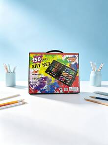 150/168/208 Pcs Art Set | Watercolor Pens, Crayons & Brushes With Drawing Board | Student Painting Learning Tool | Festival Gift (Random Packaging). - multicolor - View 7
