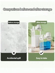 1/2PCS Wadah Penyimpanan Bubuk Deterjen Kapasitas Besar dengan Desain Segel Anti Bocor, Pegangan, dan Tutup Bertanda, Ember Sabun Cuci, Ember Cairan Deterjen, Aksesori Kamar Mandi, Dekorasi Ruangan, Ruang Cuci, Dapur - warna-warni - View 8