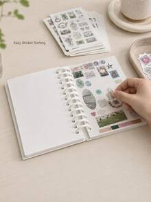 Haus Hana 1pc Polka Dot Ring-Bound Sticker Storage Book, PVC Cover Release Paper Album, Compact Reusable Sticker Collector Organizer For Scrapbooking Supplies, DIY Crafts, Planner Stickers, Desk, Travel And Stationery Gift - multicolor - View 9