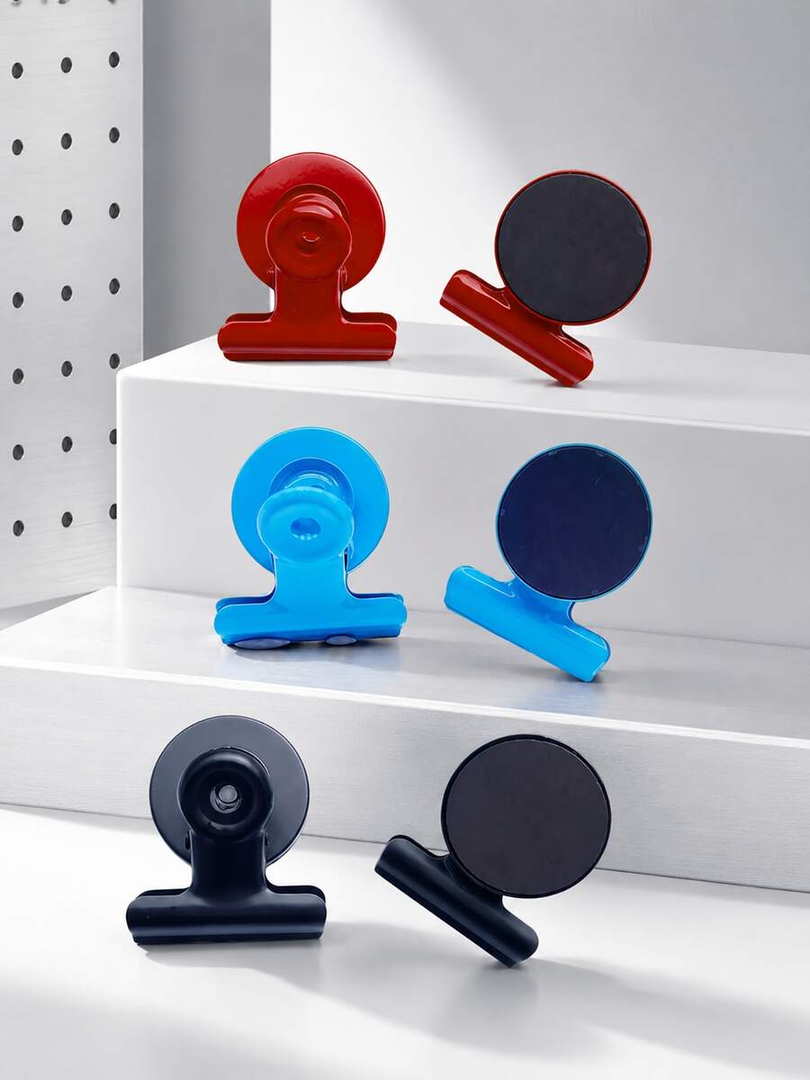Zazumi 10‑Pack Magnetic Clip Set, Multi‑Colour Heavy‑Duty Magnetic Clips, Reusable Paper Document Holding Fasteners, Secure Note Organizer For Warehouse, Office And Refrigerator Surfaces, Portable Metal‑Built Magnetic Grippers For Paper Label Fixing