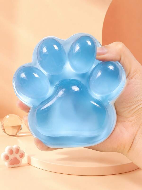 MINKOJA Juguete antiestrés sensorial Fufu Squish de pata de gato grande Taba Squish Big Squeeze, 5 pulgadas, azul, lindo, juguete fidget para alivio del estrés y ansiedad para adultos, recuerdo para fiesta de cumpleaños