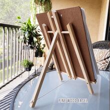 1pc/2Pcs Smooth Solid Wood Trapezoidal Display Stand, Foldable Portable Tabletop Easel Holder For Painting Chalkboard Desktop Decor - Multicolor - View 3