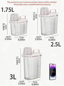 1/2PCS Wadah Penyimpanan Bubuk Deterjen Kapasitas Besar dengan Desain Segel Anti Bocor, Pegangan, dan Tutup Bertanda, Ember Sabun Cuci, Ember Cairan Deterjen, Aksesori Kamar Mandi, Dekorasi Ruangan, Ruang Cuci, Dapur - warna-warni - View 10