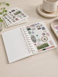 Haus Hana 1pc Polka Dot Ring-Bound Sticker Storage Book, PVC Cover Release Paper Album, Compact Reusable Sticker Collector Organizer For Scrapbooking Supplies, DIY Crafts, Planner Stickers, Desk, Travel And Stationery Gift - multicolor - View 5