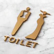 1PC Acrylic Toilet Sign With 3D Male & Female Symbols, Office & Public Restroom Indication Plaque Best Gifts Birthday Graduation - multicolor - View 9
