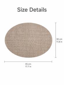 Haus Hana 1pc 45x30cm Oval PVC Woven Placemat, European-Style Faux Linen Textured Dining Table Mat With Thickened Non-Slip Design, Modern Table Setting Decor For Kitchen, Restaurant, Hotel, Dinner Party, Holiday Gathering And Daily Meals - Multicolor - View 3