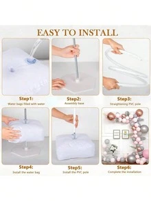 1 Set 2.5m Asymmetrical Half Balloon Arch Kit, Free‑Bending Adjustable Balloon Arch Frame With Stable Base, Reusable Balloon Column Stand, Flexible Deformable Balloon Arch Stand For Wedding, Graduation, Birthday, Holiday Party Decorations - Set 1 - View 5
