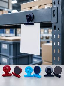 Zazumi 10‑Pack Magnetic Clip Set, Multi‑Colour Heavy‑Duty Magnetic Clips, Reusable Paper Document Holding Fasteners, Secure Note Organizer For Warehouse, Office And Refrigerator Surfaces, Portable Metal‑Built Magnetic Grippers For Paper Label Fixing - default - View 7