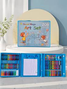 150/168/208 Pcs Art Set | Watercolor Pens, Crayons & Brushes With Drawing Board | Student Painting Learning Tool | Festival Gift (Random Packaging). - multicolor - View 11