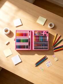 150/168/208 Pcs Art Set | Watercolor Pens, Crayons & Brushes With Drawing Board | Student Painting Learning Tool | Festival Gift (Random Packaging). - multicolor - View 6