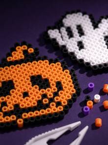 Bộ thủ công DIY hạt cầu chì 5mm Halloween, bộ hạt sắt nhiều màu với thiết kế pixel art hình dơi, ma, đầu lâu & bí ngô, hoạt động thủ công Halloween sáng tạo cho trẻ từ 6 tuổi trở lên, bộ làm đồ trang trí tiệc và đồ trang trí handmade - Nhiều màu - Xem 2