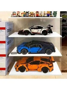 Detachable White Base Transparent Display Box, Display Cabinet, Display Case, Storage Box, High Transparency, Suitable For Model Cars, Dolls, Crafts, Collectibles, Decorations, Available In Different Sizes - White Background - View 13