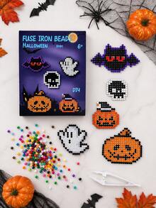 Bộ thủ công DIY hạt cầu chì 5mm Halloween, bộ hạt sắt nhiều màu với thiết kế pixel art hình dơi, ma, đầu lâu & bí ngô, hoạt động thủ công Halloween sáng tạo cho trẻ từ 6 tuổi trở lên, bộ làm đồ trang trí tiệc và đồ trang trí handmade - Nhiều màu - Xem 1