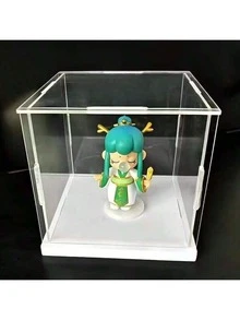 Detachable White Base Transparent Display Box, Display Cabinet, Display Case, Storage Box, High Transparency, Suitable For Model Cars, Dolls, Crafts, Collectibles, Decorations, Available In Different Sizes - White Background - View 12