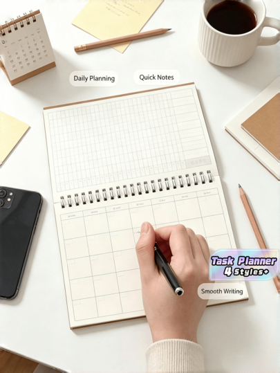 Kraft Paper Coil Plan Book – A5 Daily Weekly Planner Organizer, Office Stationery Journal For Time Management, Task Notebook For Work