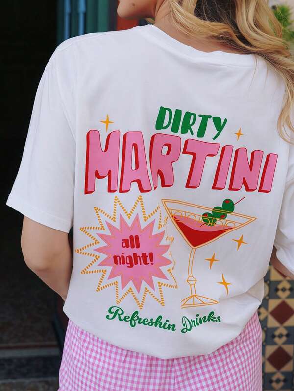Camiseta de manga corta y cuello redondo para mujer, estilo casual, con diseño de estampado moderno, estampado digital, poliéster,camiseta con diseño de estampado tops de mujer Pascua