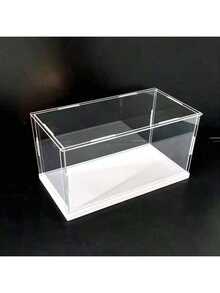 Detachable White Base Transparent Display Box, Display Cabinet, Display Case, Storage Box, High Transparency, Suitable For Model Cars, Dolls, Crafts, Collectibles, Decorations, Available In Different Sizes - White Background - View 15
