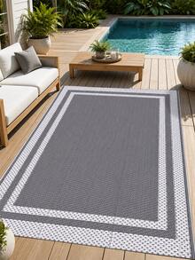 Double Sided Portable Plastic Straw Outdoor Camping Rug, Large Waterproof Reversible Patio Mat For RV Deck Porch Balcony Backyard Outside Decor Supplies - Light Grey - View 6
