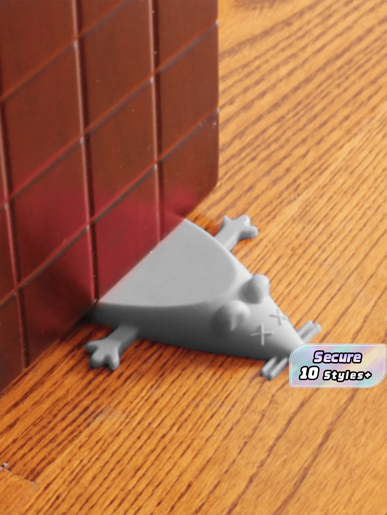 1/3pcs Mouse-Shaped Silicone Anti-Pinch Door Stopper - Grey - View 1