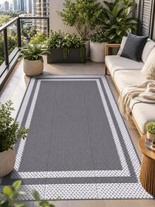Double Sided Portable Plastic Straw Outdoor Camping Rug, Large Waterproof Reversible Patio Mat For RV Deck Porch Balcony Backyard Outside Decor Supplies - Light Grey - View 9