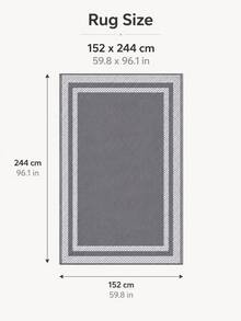 Double Sided Portable Plastic Straw Outdoor Camping Rug, Large Waterproof Reversible Patio Mat For RV Deck Porch Balcony Backyard Outside Decor Supplies - Light Grey - View 4