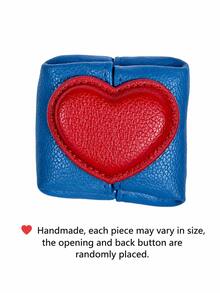 Zazumi Cute Color Block Heart Shaped Coin Purse, Portable Mini PU Leather Storage Pouch, Multi-Functional Earphone Data Cable Organizer Bag - Multicolor - View 9