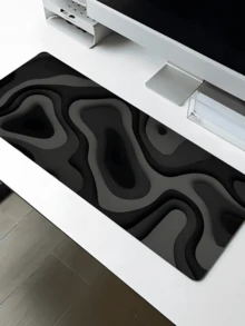 1pc Extra Large Gaming Desk Pad And Mouse Pad - Black & Grey Vortex Design, Non-Slip Surface, Extended Keyboard Coverage, Fiber Rubber Base, Suitable For PC/Office/Home Computer Desk Pad - Multicolor - View 7