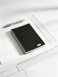 Cuaderno de papel de liberación con lunares de bloques de color de doble cara, material de diario retro simple de alta estética, cuaderno de espiral para notas de estudiantes - Multicolor - Ver 4
