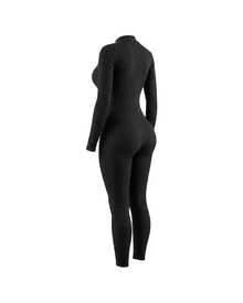 Tightened Canale Workout Monkey Highlighting Curves, Tall Neck With Racklace, Breathable Long Sleeve For Exercise, Yoga And Use - Black - View 6