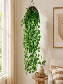 1件裝人造吊掛植物 戶外仿真植物 逼真假常春藤吊掛植物 抗UV塑料植物 情人節禮物 季節性居家裝飾 - 綠蘿 - 查看 3