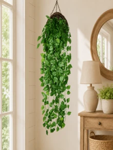 1件裝人造吊掛植物 戶外仿真植物 逼真假常春藤吊掛植物 抗UV塑料植物 情人節禮物 季節性居家裝飾 - 綠蘿 - 查看 9