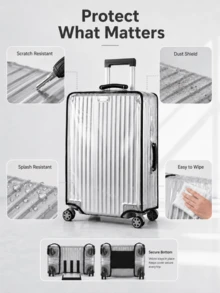 Haus Hana Vỏ bọc bảo vệ hành lý dày, vỏ bọc vali du lịch trong suốt chống bụi, vỏ bọc hộp trong suốt chống nước chống mài mòn dày 20/24/26/28 inch, chống rơi, chống va đập, chống trầy xước, vỏ bọc bảo vệ dày nâng cấp - Nhiều màu - Xem 8