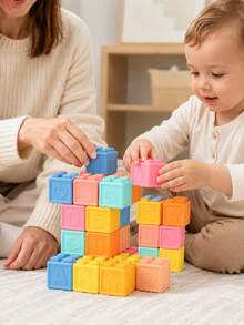 MINKOJA Cute Building Blocks With Embossed Shape Patterns, Birthday Gift For Home Play, Collectible Desk Toy, Car Decor & Travel Toy - Multicolor - View 5