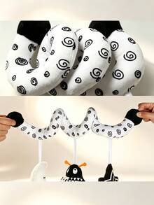 MINKOJA Boneka Plush Gantung Spiral Hitam Putih, Hadiah Aktivitas Bayi Baru Lahir dengan Kontras Tinggi - Hitam dan Putih - View 3