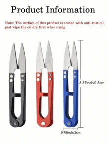 5PCS Sewing Scissors Sharp Stainless Steel Thread Snips UShaped Embroidery Shears Yarn Cutter Comfort Grip Portable For Quilting Knitting Crochet DIY Projects Supplies - Multicolor - View 4