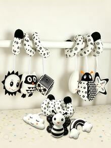 MINKOJA Boneka Plush Gantung Spiral Hitam Putih, Hadiah Aktivitas Bayi Baru Lahir dengan Kontras Tinggi - Hitam dan Putih - View 9