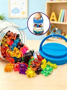 Transparent Alphabet Number Geometric Shape Teaching Set, 6 Styles Available,Packed In Storage Jar, Math & Literacy Learning Toy For Kids Over 3+ Classroom & Home Use, Back To School Essential School Supplies,Perfect School Supplies Gift For Kids - Multicolor - View 12