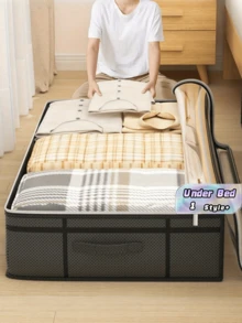 1PC Large Under-Bed Storage Bag, Transparent Top, Clothing Storage Bag, Large Capacity For Home Use, Suitable For Bedroom, Living Room, Seasonal Storage And Decoration - Multicolor - View 1