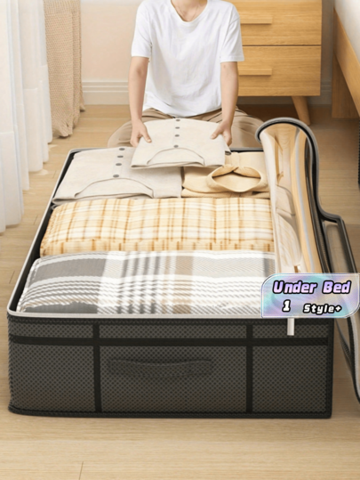 1PC Large Under-Bed Storage Bag, Transparent Top, Clothing Storage Bag, Large Capacity For Home Use, Suitable For Bedroom, Living Room, Seasonal Storage And Decoration