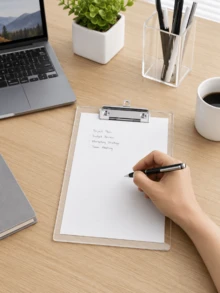 1/5Pcs A4 Clear Loose-Leaf Binder, Clipboard With Metal Clip, Suitable For Notes Forms Documents Drawings Storage - Multicolor - View 4
