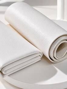 1 Piece Classic White Textured PU Leather – Thickened Brushed-Back Fabric; Suitable For Sofa Cushions, Seats, Bags, Upholstered Headboards, DIY Leather Garments, And Faux Leather Projects. - Multicolor - View 1