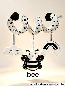 MINKOJA Boneka Plush Gantung Spiral Hitam Putih, Hadiah Aktivitas Bayi Baru Lahir dengan Kontras Tinggi - Hitam dan Putih - View 12