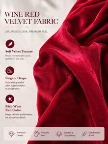 Single Side Thick Velvet Fabric, Gold Velvet Cloth For Stage Backdrop, Tablecloth, Meeting Curtain & Photography Background Decor - Red - View 7