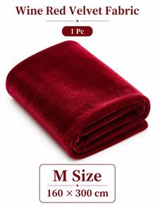 Single Side Thick Velvet Fabric, Gold Velvet Cloth For Stage Backdrop, Tablecloth, Meeting Curtain & Photography Background Decor - Red - View 2